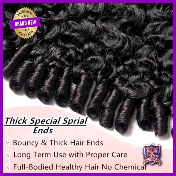 3C4A Water Wave Human Hair Extensions 20-24 Inch 3 Bundles Virgin Hair main image 6